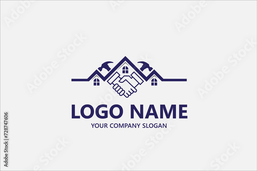Property roof logo vector