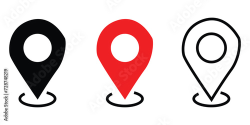 location icon vector. Set location pointer isolated on white background. Vector illustration. Eps file 56.