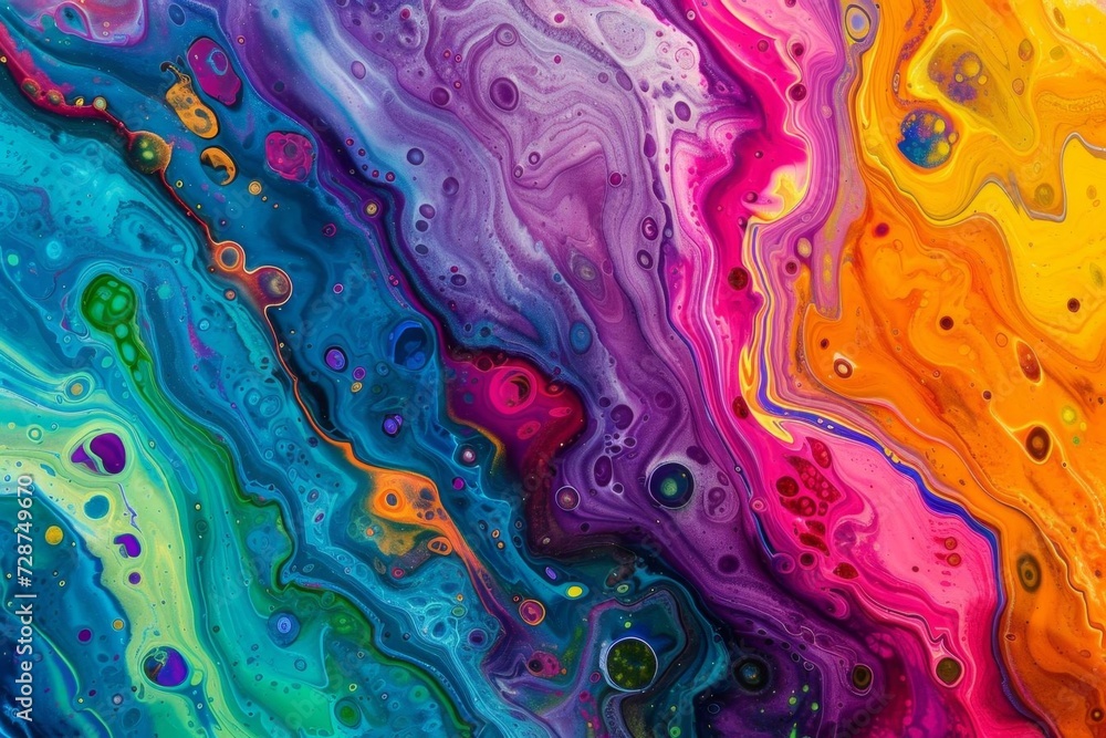 Abstract painting with vibrant colors and creative patterns