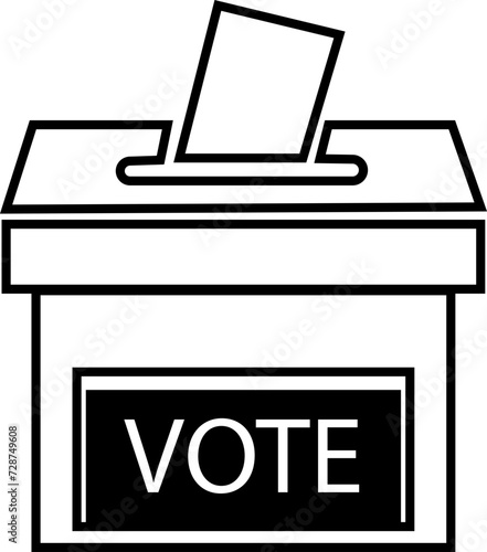 Hand voting ballot box icon. Election Vote concept. Simple design. Logo Election Vote. Voting box, Simple design for web site, logo, app, UI, mobile concepts, isolated on transparent background.