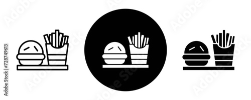 Fast Food outline icon collection or set. Fast Food Thin vector line art