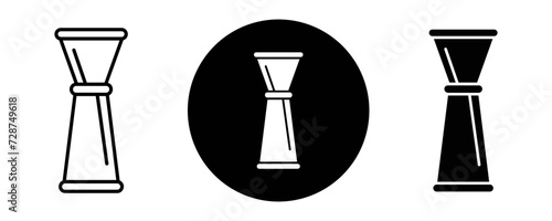 Jigger outline icon collection or set. Jigger Thin vector line art