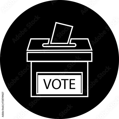 Hand voting ballot box icon. Election Vote concept. Simple design. Logo Election Vote. Voting box, Simple design for web site, logo, app, UI, mobile concepts, isolated on transparent background.
