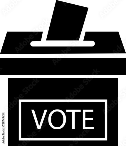 Hand voting ballot box icon. Election Vote concept. Simple design. Logo Election Vote. Voting box, Simple design for web site, logo, app, UI, mobile concepts, isolated on transparent background.