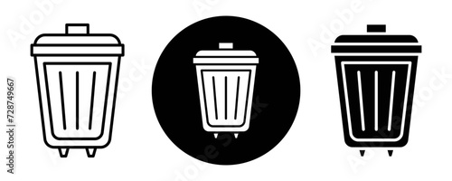 Dumpster outline icon collection or set. Dumpster Thin vector line art