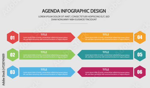 Agenda infographics template design vector