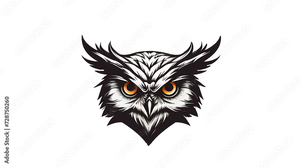 Owl Modern realistic logo, isolated