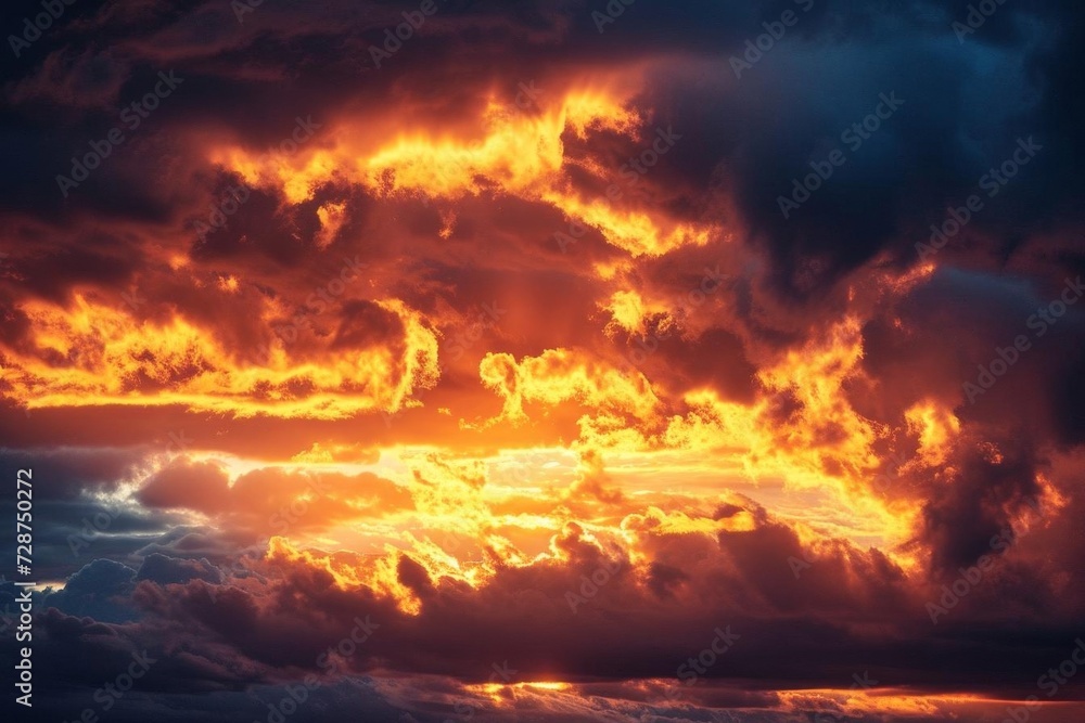 Cinematic scene of a dramatic sunset Vivid and emotive
