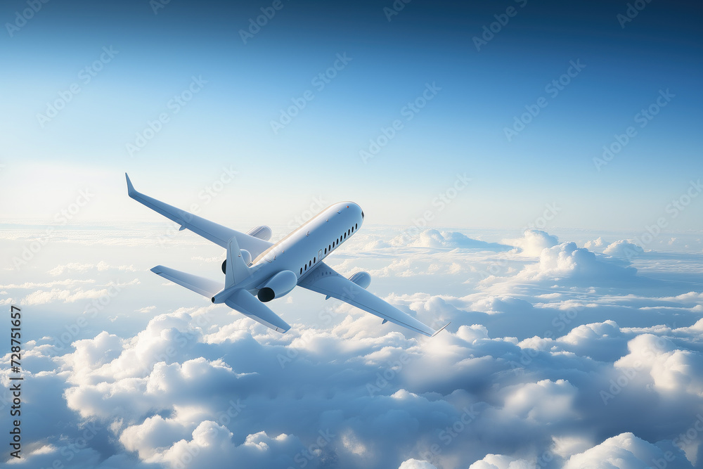 Obraz premium Airplane soaring above clouds