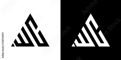 vector WC logo abstract combination of triangles