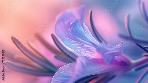 Soothing Bloom: Extreme close-up of a rosemary flower, its fluid waves offering a calming presence.