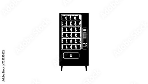vending machine emblem, black isolated silhouette