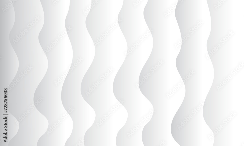 White and gray gradient background with wavy lines. Vector illustration.