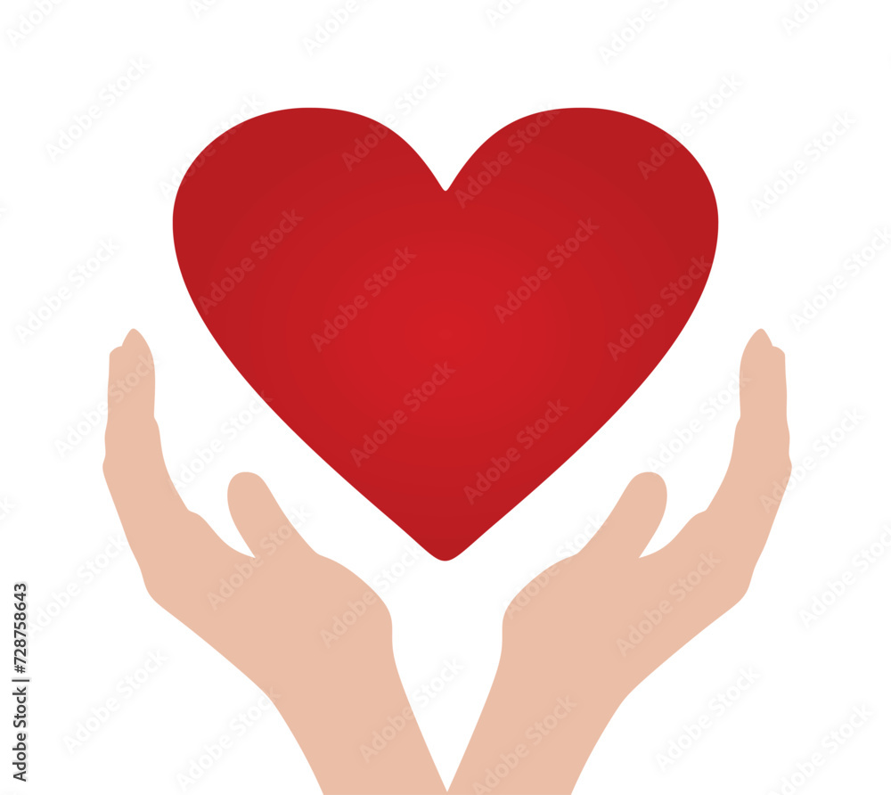 Hand hold heart. vector illustration Hand hold heart. vector illustration