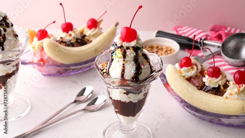 ice cream sundae and banana split
