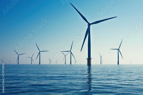 Wind turbines in the sea - ai-generated