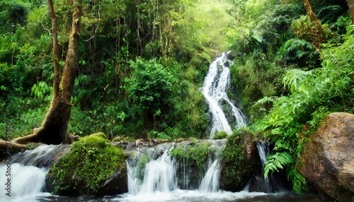 Generated image of a waterfall in the forest