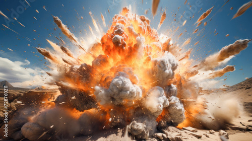 A cloud of smoke a bomb explosion