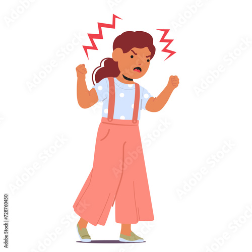 Furious Girl, Face Contorted With Rage, Releases A Torrent Of Ear-piercing Shouts, Fists Clenched, Unbridled Emotion