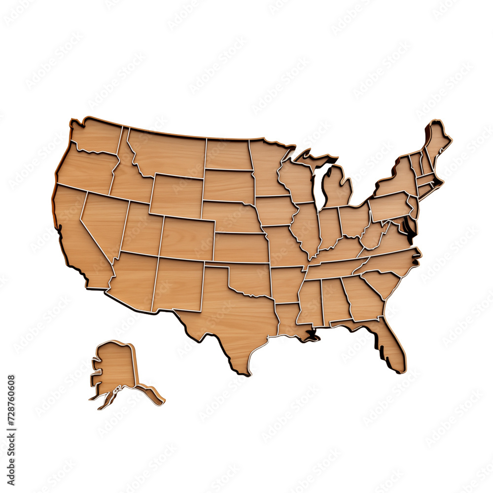Land of Liberty: USA Country Map isolated on transparent and white background. Ideal for use in advertising. Generative ai Land of Liberty: USA Country Map isolated on transparent and white background. Ideal for use in advertising. Generative ai