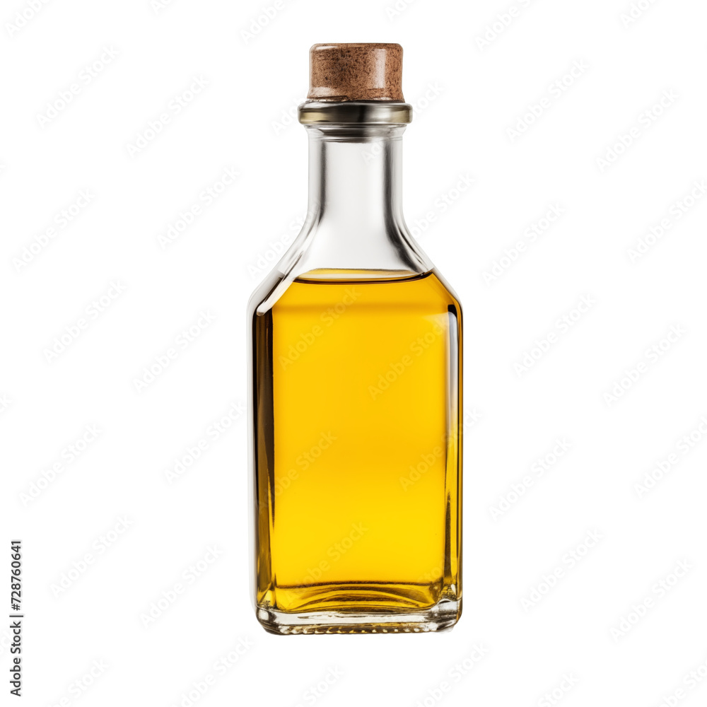 bottle of olive oil isolated on transparent and white background. Ideal for use in advertising. Generative ai
