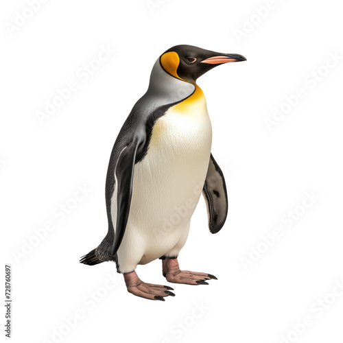 Penguin isolated on transparent and white background. Ideal for use in advertising. Generative ai
