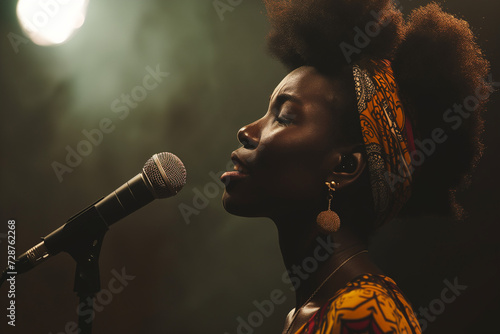 African woman singing photo