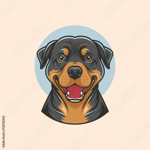 That funny cute rottweiler dog vector illustration