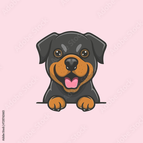 That funny cute rottweiler dog vector illustration