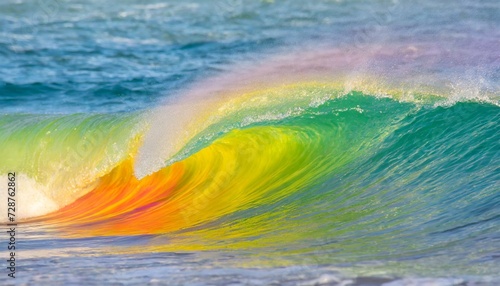 Abstract rainbow colored sea waves background