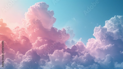 A pastel-hued abstract background resembling a cotton candy sky, exuding swee...