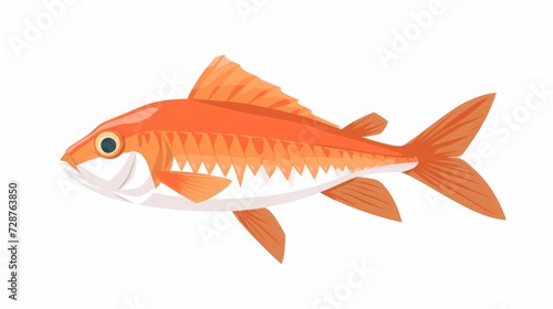 Yellow sea fish cartoon illustration isolated on white background.