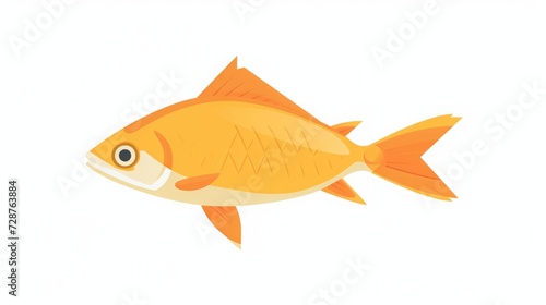 Yellow sea fish cartoon illustration isolated on white background.