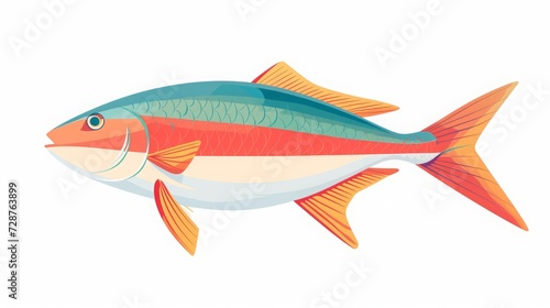 Sea fish illustration isolated.