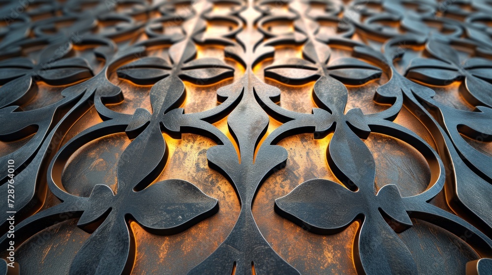 A precise laser-cut pattern on metal, embodying precision craftsmanship
