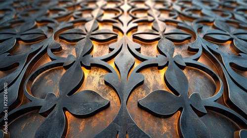 A precise laser-cut pattern on metal, embodying precision craftsmanship
