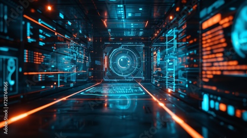 A futuristic HUD (Heads-Up Display), offering a glimpse into the world of aug...