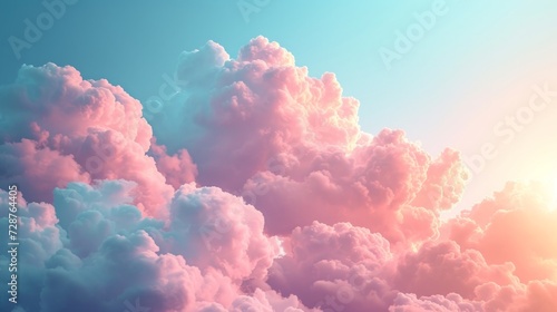 A pastel-hued abstract background resembling a cotton candy sky, exuding swee...