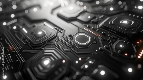 A monochromatic circuitry design, exuding a minimalist and sophisticated allure