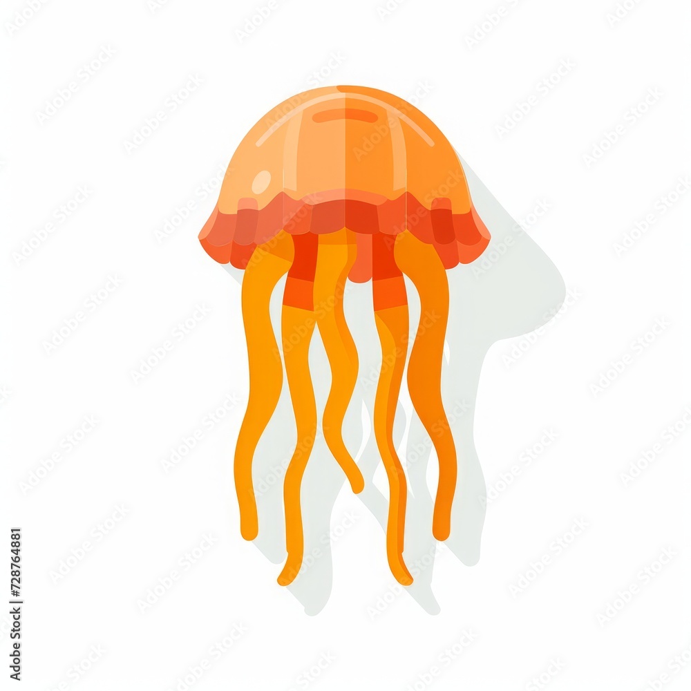 Sea jellyfish on white background illustration. Sea jellyfish on white background illustration.