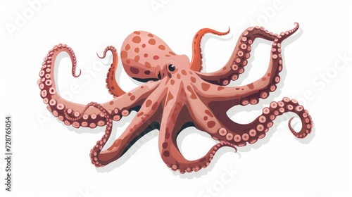 Octopus isolated on white background.