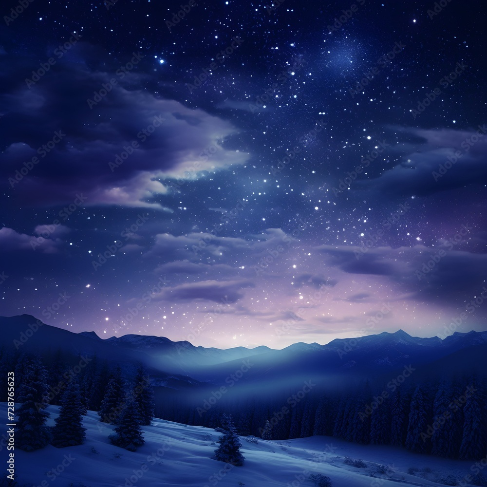 night landscape with moon and stars night landscape with moon and stars