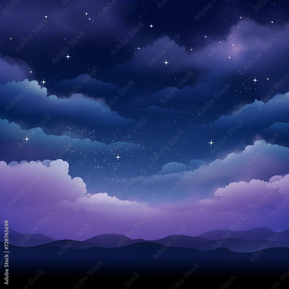 Fototapeta premium night landscape with moon and stars