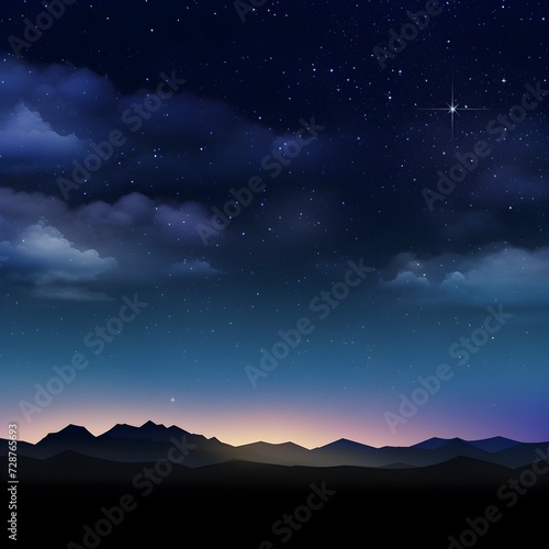 night landscape with moon and stars © KnotXian