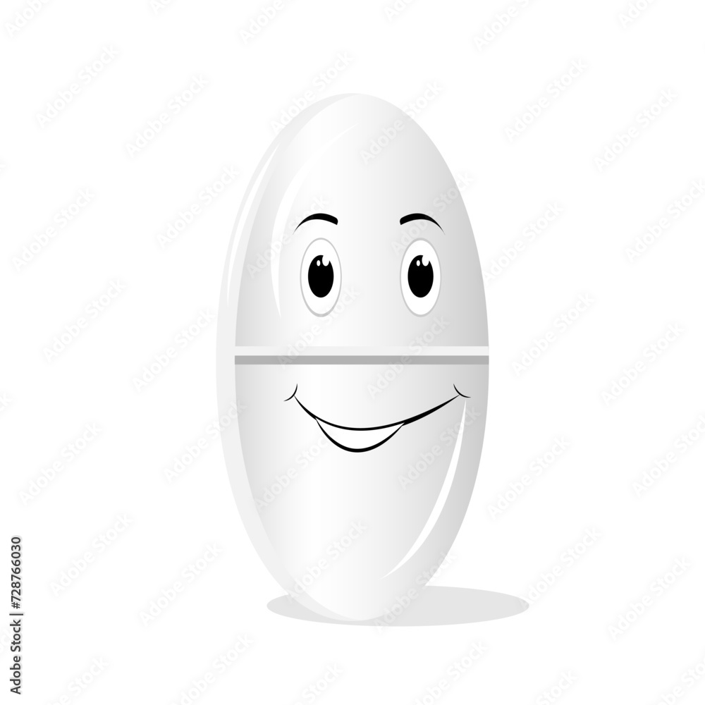 Medical pills, vector illustration. Pills isolated on a white background in cartoon style. Illustration of vitamins and painkillers