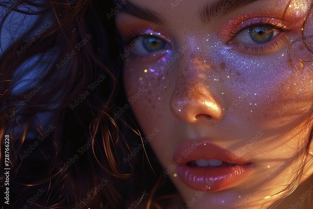 Portrait of a girl with focus on the eyes, artistic makeup concept and beauty. Portrait of a girl with focus on the eyes, artistic makeup concept and beauty.