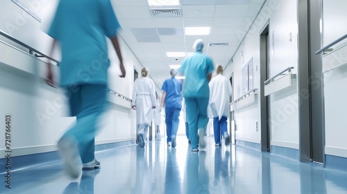 blurred abstract image of people in hospital