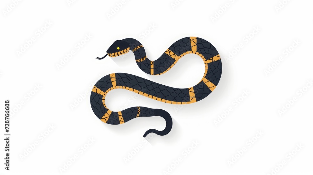 Fototapeta premium Snake isolated on white background.