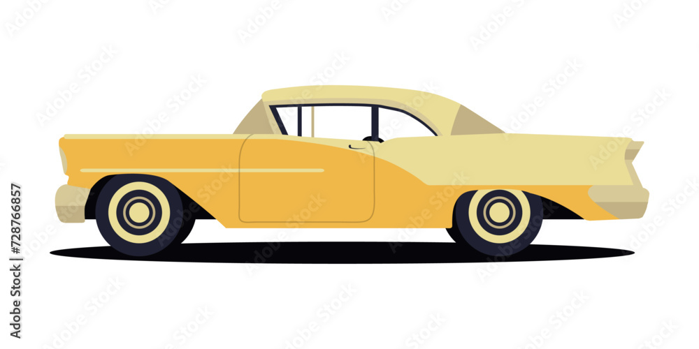 Vintage car isolated on white background. Vector illustration