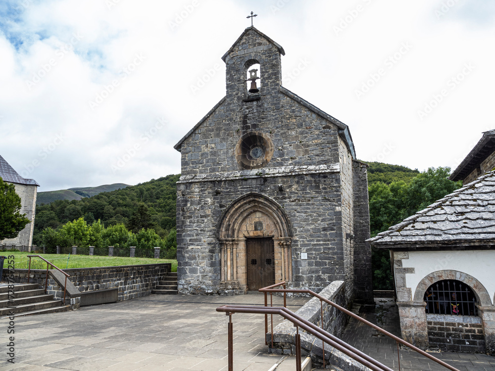 Church of Santiago and Silo of Charlemagne, Roncesvalles, Navarra, Spain.